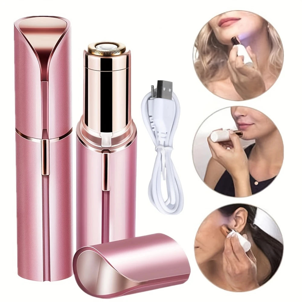 High Quality Electric Face Shaver Portable Hair Removal Device for Women Man Chin Lip Peach Fuzz Painless Facial Hair Remover