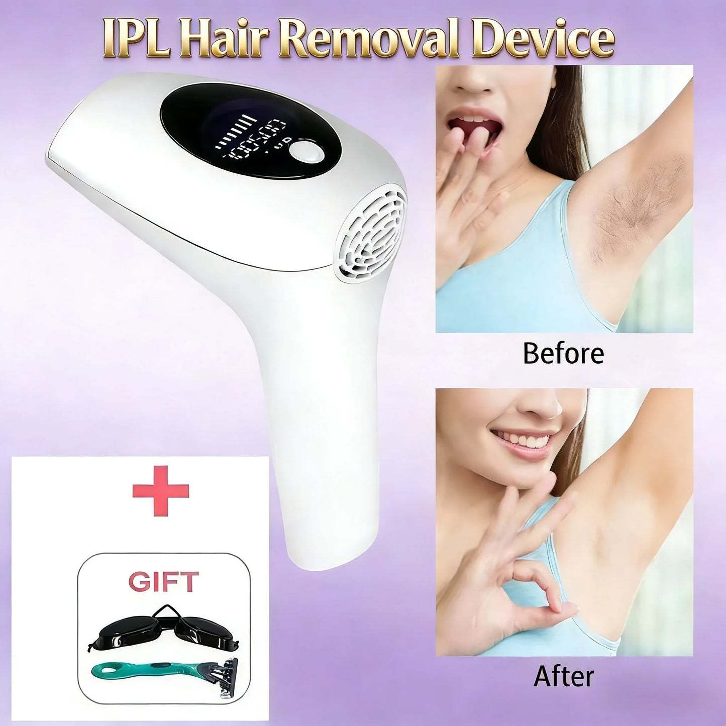 Professional Permanent Laser Depilator IPL Hair Removal for Whole Body, Depilator Remover Permanent Women Home Use Devices