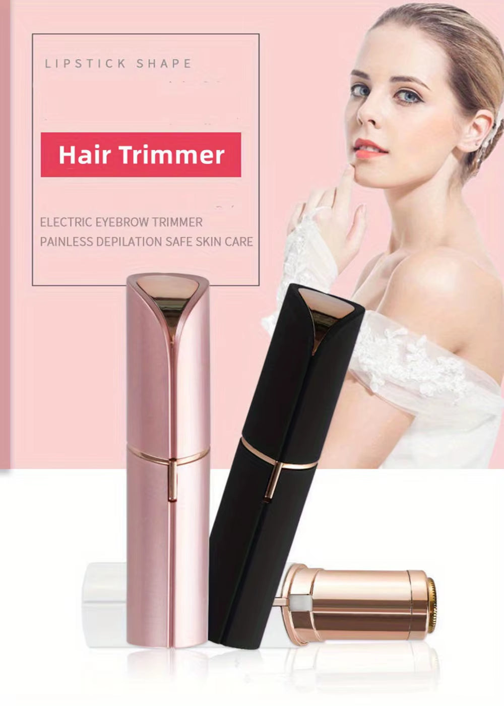 High Quality Electric Face Shaver Portable Hair Removal Device for Women Man Chin Lip Peach Fuzz Painless Facial Hair Remover